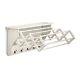 Laundry Room Wall Mount Clothes Drying Rack ACCORDIAN Shelf Hooks Antique white