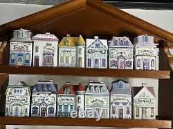 Lenox Brooks And Bentley 1991 Spice Village X24 Full Set With Wooden Rack