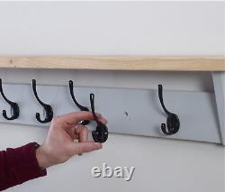 Light Grey Coat Rack with Shelf Wall Mountable Coat Storage for Hallway