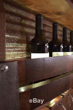 Lighted Barn wood wine rack