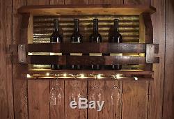 Lighted Barn wood wine rack