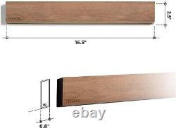 Linoroso 42 cm Magnetic Knife Rack Powerful Acacia Wood Magnetic Knife Holder