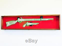 Long Rifle Musket Gun Shotgun Pistol Cabinet Display Case Wall Mount Rack Holder