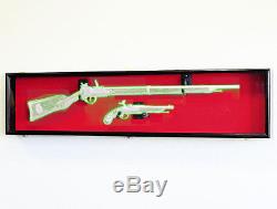 Long Rifle Musket Gun Shotgun Pistol Cabinet Display Case Wall Mount Rack Holder