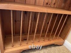 Lovely Solid Antique Pine Wall Mounted Plate Rack Shelf Unit