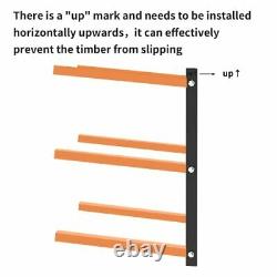 Lumber Rack Wall Mount with 3-Level 2 pairs Wood Organizer and medium Orange