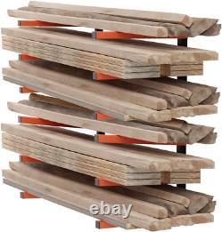 Lumber Storage Metal Rack, Wood Rack Organizer, 3-Level Wall Mount, Wood Storage