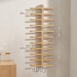 MADE.com Clover Acacia Wood 22 Bottle Wall Mounted Wine Rack Natural Solid Ash