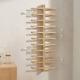 MADE.com Clover Acacia Wood 22 Bottle Wall Mounted Wine Rack Natural Solid Ash