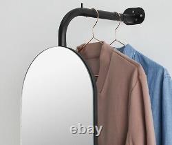 Made.com Huldra Wall Mounted Dressing Mirror / Rack, Black Metal & Wood, RRP£170