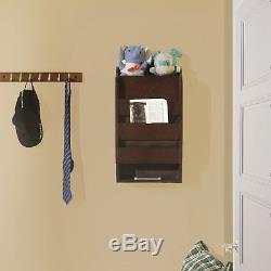 Mail Wall Rack Mount Storage Wooden Organizer Key Holder Cabinet Office Home NEW