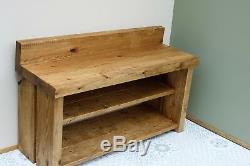 Matching Farmhouse Wooden Coat Rack And Shoe Boot Rack Bench Solid Chunky Rustic
