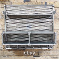 Metal Pipe Wall Shelf With Hooks Industrial Style Storage Racking Shelving Unit