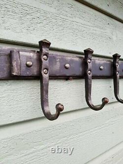 Metal coat rack handmade by blacksmith wall mounted coat rack wrought iron A