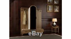 Mirrored Hallway Furniture Set Entryway Wooden Shoe Cabinet Coat Rack Storage
