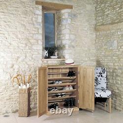 Mobel Solid Oak Wooden Furniture Large Shoe Storage Cupboard Cabinet Rack