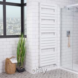Modern Designer Flat Panel White Heated Bathroom Toilet Towel Rail Radiator