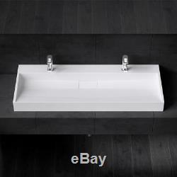 Mordern Stone Bathroom Basin Sink White Wall Hung Countertop 500-1200mm