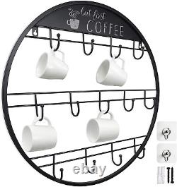 Mug Rack for Handmade Large Wall Mounted Storage Display Organizer Rack Coffee