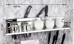 Multipurpose Wall Mounted Hanging Kitchen Utensils Holder Organizer Rack Shelf