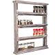 MyGift 4 Tier Rustic Torched Wood Wall Mounted Home Kitchen Spice Organizer Rack