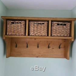 NEXT HARTFORD Wooden Coat Rack & Shoe Bench / units wicker baskets drawers