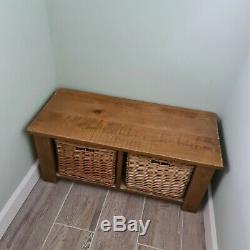 NEXT HARTFORD Wooden Coat Rack & Shoe Bench / units wicker baskets drawers