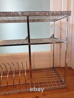 NEXT Harper Gem Diamanté Metal kitchen Wall Unit Storage Plates Utensil Rack