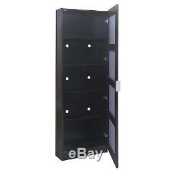 NOVA Mirrored Shoe Cabinet Storage Rack Slim Full Length Black Wall Mounted