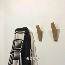 Natural Wood Clothes Bathroom Rack Hanger Wall Mounted Coat Hook Decorative Key