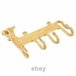 New Vintage Peg Coat Rack Wall Mounted Hook Golden Antique Brass Camel