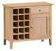 Normandy Oak Large Wine Cabinet / Oak Sideboard With Wine Rack / Oak Wine Rack