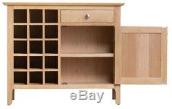 Normandy Oak Large Wine Cabinet / Oak Sideboard With Wine Rack / Oak Wine Rack