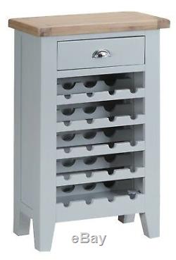 Oak Wine Cabinet / Grey Wine Cabinet / 20 Bottle Wine Rack / Small Wine Cabinet