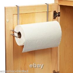 Over Door Cabinet Kitchen Roll Holder Under Shelf Paper Towel Rack Rail Storage