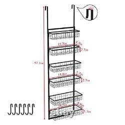 Over The Door Pantry Organizer Spice Rack Wall Mount 6-Tier Height Adjustable