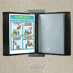 PACK OF 10 Wall mounted reference rack, flip file display A4 poster display