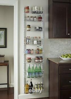 Pantry Door Spice Rack Organizer Over the Door Shelf Kitchen Hanging Wall Mount