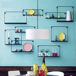 Partition Frame Background Wall Wrought Iron Home Storage Rack Shelf Decoration
