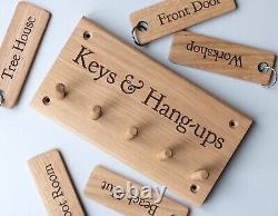 Personalised Rustic Wall Mounted Key Holder, Rustic First Home Gift