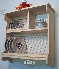 Plate Rack Wood Wooden Wall Mount Fiestaware New Free Shipping