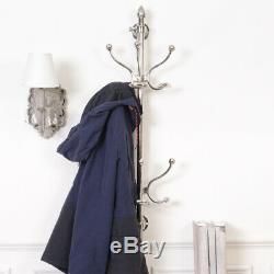Polished Chrome Wall Mounted Coat Stand Garment Rack/ Clothes Hooks