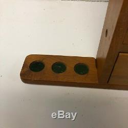 Pool Table Wall Mount clock and Cue 6 stick holder wood Racks great condition