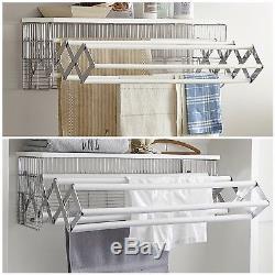 Pottery Barn Wall Mount Drying Rack Clothes Laundry Folding Hanger New SEE PICS