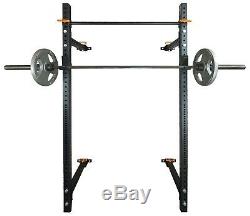 Power Rack Wall Mounted Folding Squat Cage Machine Heavy Duty Pull Up Home Gym