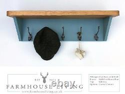Premium Coat Rack with Shelf Wall Mounted Handmade to Order Farrow & Ball Hall