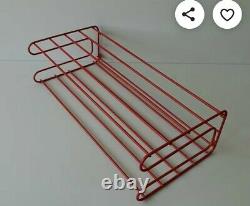 RED Vintage IKEA Fran metal and vinyl wire shoe/wall rack/shelf Dutch Style