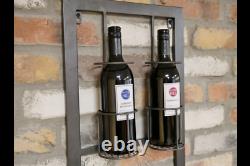 Reclaimed Industrial Grey Metal Wall Wine Rack Glass Holder (dx6480)