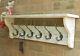 Reclaimed wood Coat & Hat Rack with shelf Shabby Chic Distressed White Wash