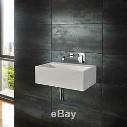 Resin Stone Sink Basin 450mm x 300mm Countertop Wall Mounted Rectangle Bathroom